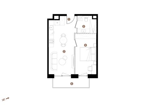 Plan 2 pok. 39m²