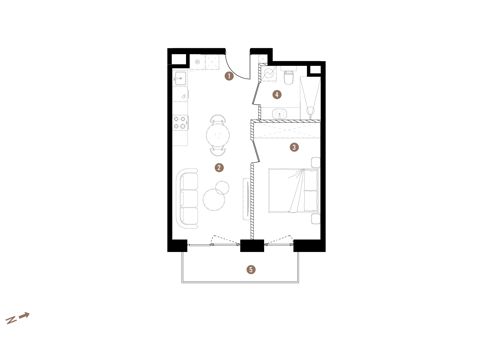 Plan 2 pok. 38m²