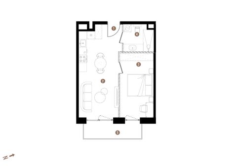 Plan 2 pok. 39m²