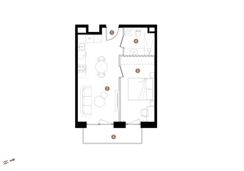 Plan 2 pok. 39m²