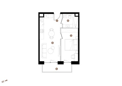Plan 2 pok. 40m²