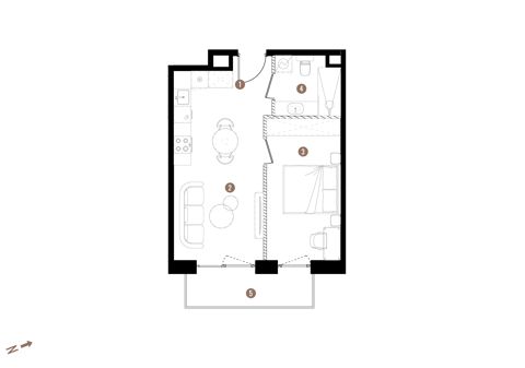 Plan 2 pok. 39m²
