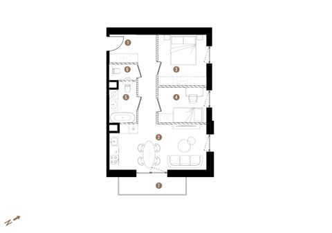 Plan 3 pok. 54m²