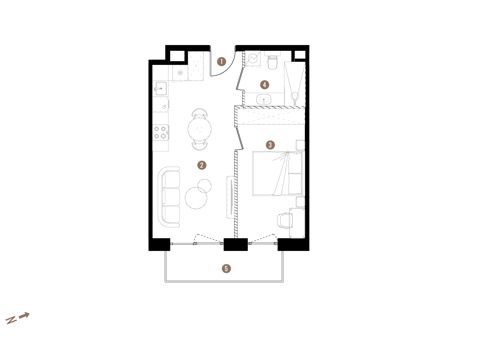 Plan 2 pok. 39m²