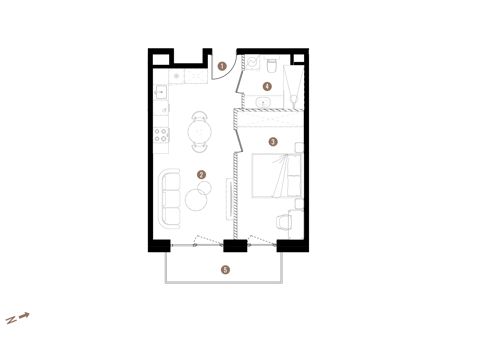 Plan 2 pok. 39m²