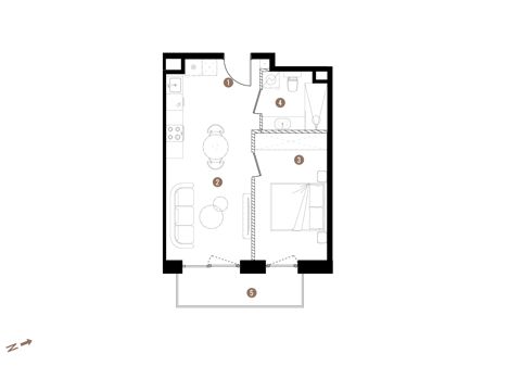 Plan 2 pok. 38m²
