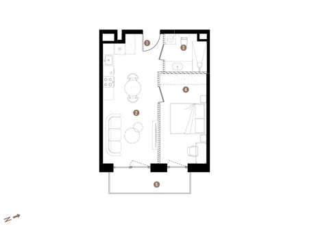 Plan 2 pok. 39m²