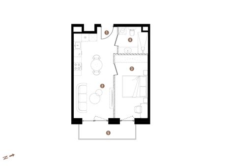 Plan 2 pok. 39m²