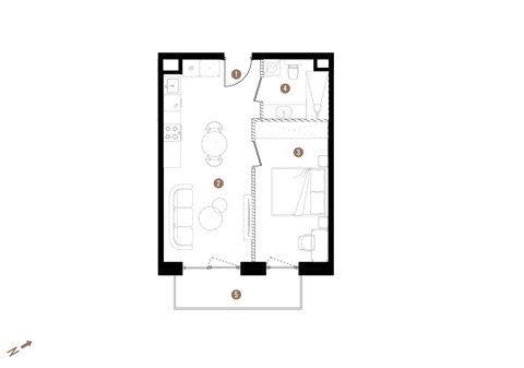 Plan 2 pok. 40m²