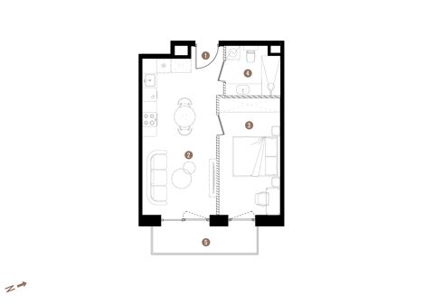 Plan 2 pok. 39m²