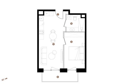 Plan 2 pok. 38m²