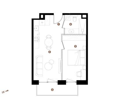 Plan 2 pok. 39m²