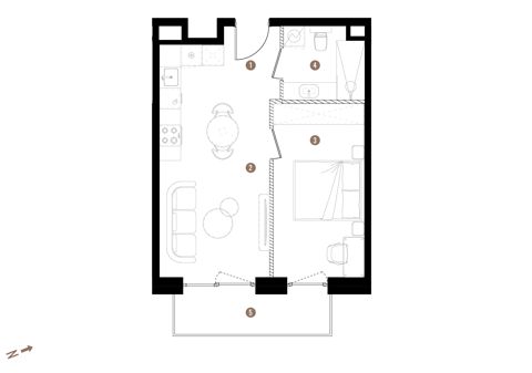Plan 2 pok. 39m²