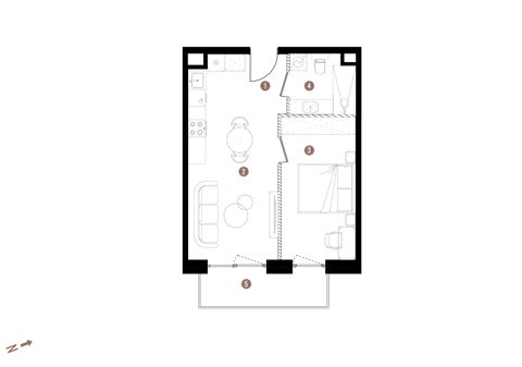 Plan 2 pok. 40m²