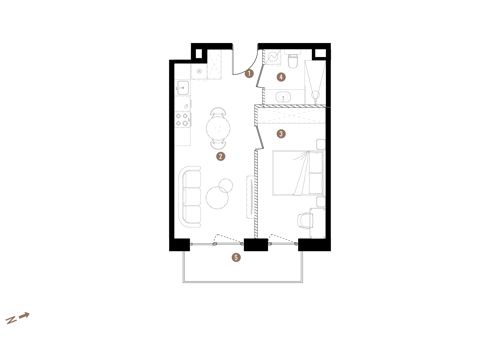 Plan 2 pok. 39m²
