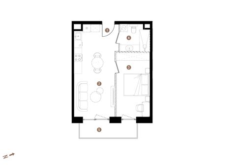 Plan 2 pok. 40m²
