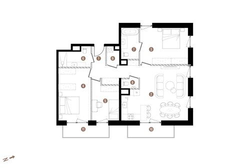 Plan 4 pok. 93m²
