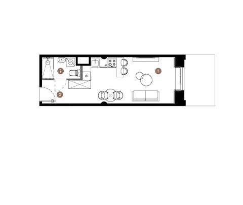 Plan 1 pok. 29m²