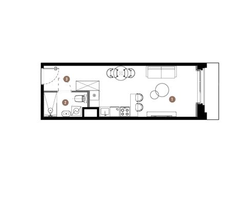 Plan 1 pok. 29m²