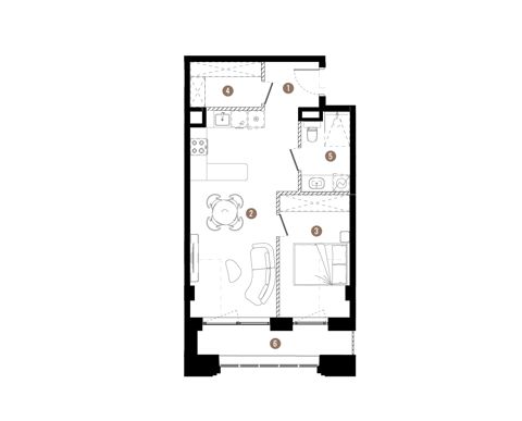 Plan 2 pok. 47m²