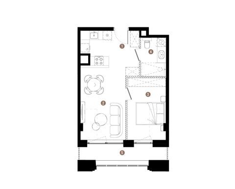 Plan 2 pok. 39m²