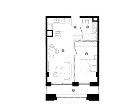 Plan 2 pok. 40m²