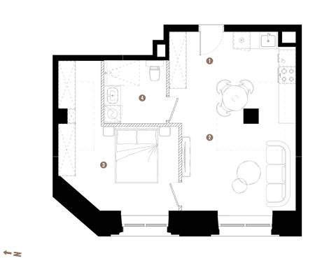 Plan 2 pok. 46m²