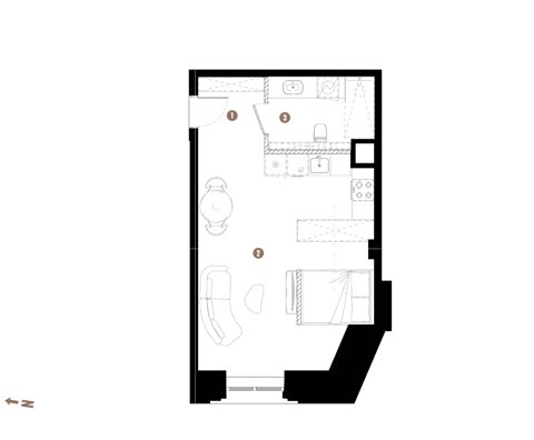 Plan 1 pok. 36m²