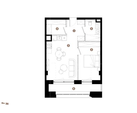 Plan 2 pok. 45m²