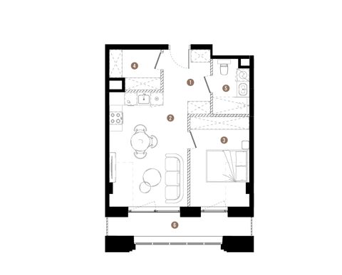 Plan 2 pok. 44m²