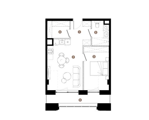Plan 2 pok. 45m²