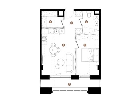 Plan 2 pok. 46m²