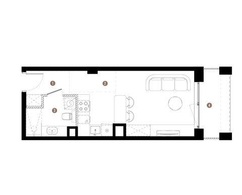 Plan 1 pok. 28m²