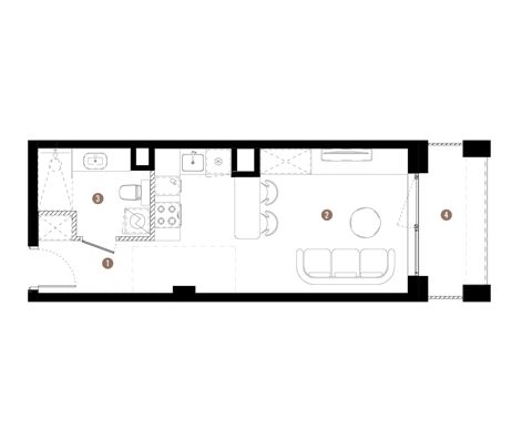 Plan 1 pok. 28m²