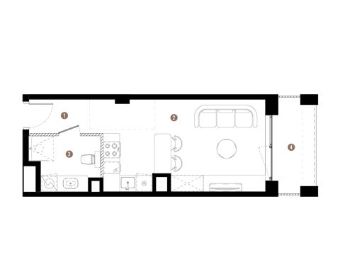 Plan 1 pok. 28m²