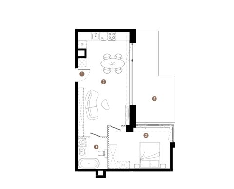 Plan 2 pok. 48m²
