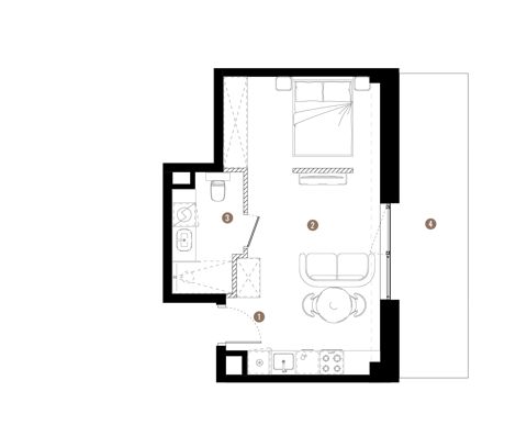 Plan 1 pok. 32m²