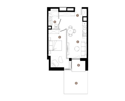 Plan 2 pok. 43m²