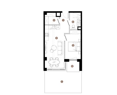 Plan 2 pok. 44m²
