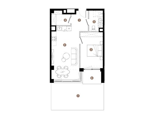 Plan 2 pok. 49m²