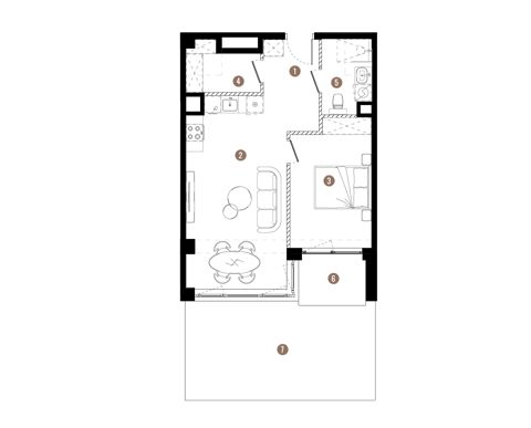 Plan 2 pok. 49m²