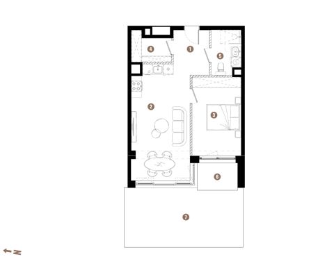 Plan 2 pok. 48m²