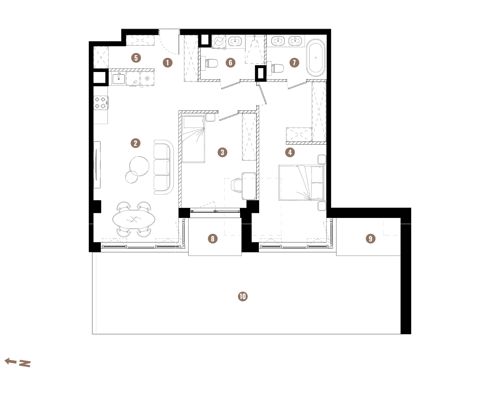 Plan 3 pok. 77m²