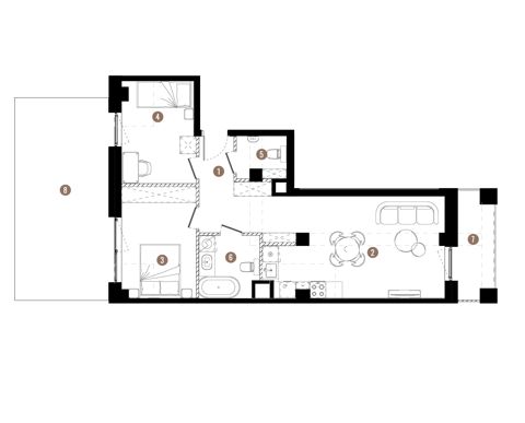 Plan 3 pok. 61m²