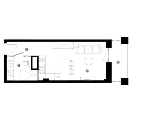 Plan 1 pok. 28m²