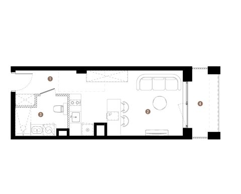 Plan 1 pok. 28m²