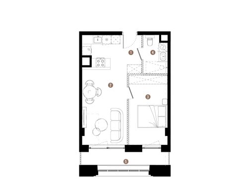 Plan 2 pok. 40m²