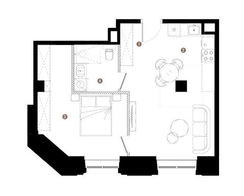 Plan 2 pok. 46m²