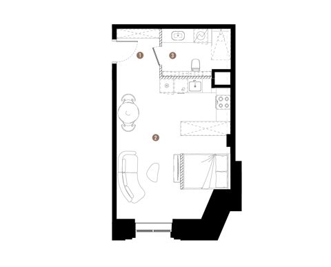Plan 1 pok. 36m²
