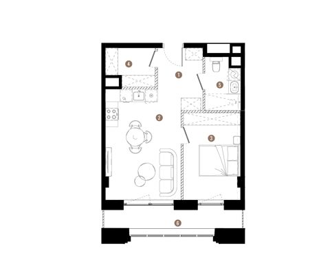 Plan 2 pok. 44m²